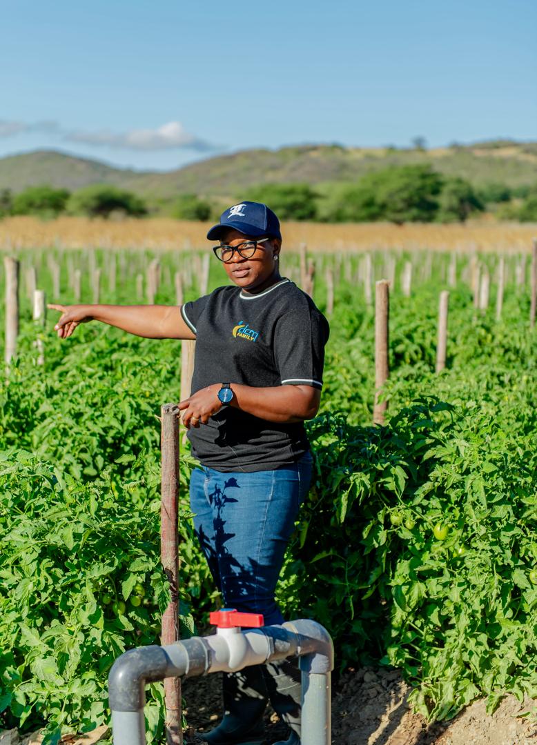 Agricultural workers discussing field operations